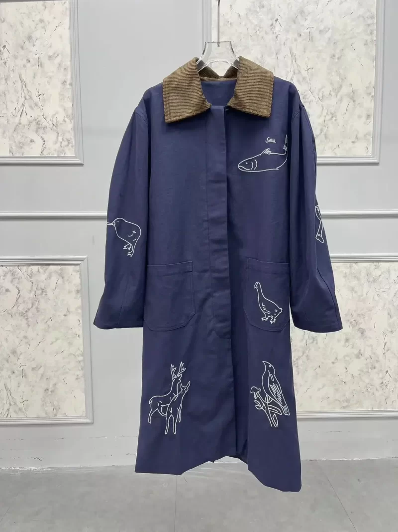 Embroidered Cotton Coat - Image 5